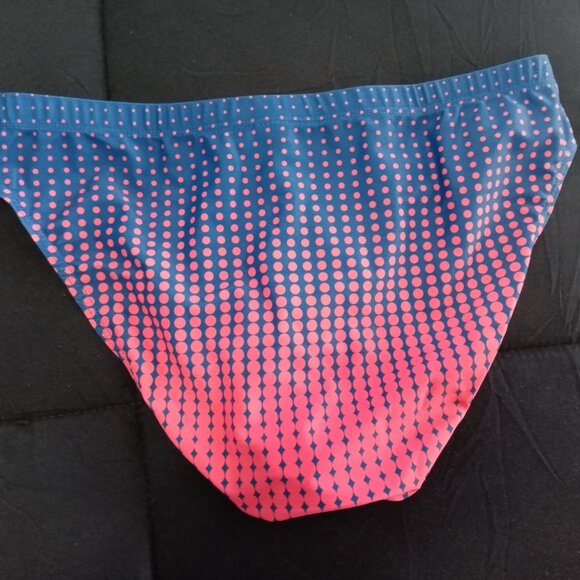 NWOT SWIM BRIEF, APPROX. 2" SIDES, SIZE "S", ROYAL BLUE AND PINK. - Picture 2 of 7